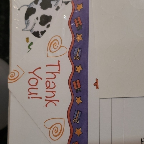 Sally Foster Thank You Note Cards 12 Total  Stickers Seals Nautical Cow … - Picture 9 of 10